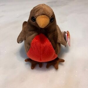 Early Ty Beanie Baby Robin Bird Plush Stuffed Animal Toy With Tags‎ Collectible